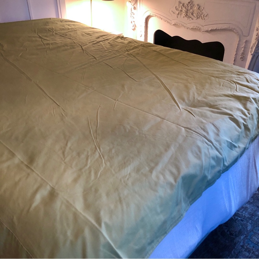 Banana Republic Chino Duvet Cover Heavy Cotton Full/Queen Button Olive Green